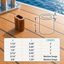 Copper Crimping Loop Sleeve for Wire Rope, Double Barrel Ferrule Cable Sleeves for Rigging, Railing, Loop Ends - PACK 10