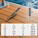 Marine Deck T316 Stainless Steel Stub End Turnbuckle, Adjustable Cable Wire Rope Tensioner for Boat, Dock, Deck - PACK 4