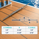 1/4" Thread Rod and Hand Swage Stud Turnbuckle for 1/8" 3/16" Cable, Stainless Steel Wire Rope Railing Tensioner - PACK 4