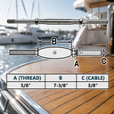 T316 Stainless Steel Marine Thread Rod and Swage Stud Turnbuckle, Cable Wire Rope Tensioner for Railing and Rigging - PACK 4