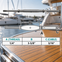 T316 Stainless Steel Marine Thread Rod and Swage Stud Turnbuckle, Cable Wire Rope Tensioner for Railing and Rigging - PACK 4