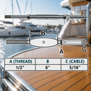 T316 Stainless Steel Marine Thread Rod and Swage Stud Turnbuckle, Cable Wire Rope Tensioner for Railing and Rigging - PACK 4