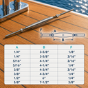 Stainless Steel T316 Marine Thread Swage Stud and Stud Pipe Turnbuckle, Wire Cable Tensioner for Railing and Rigging - PACK 4