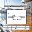 Stainless Steel T316 Marine Thread Swage Stud and Stud Pipe Turnbuckle, Wire Cable Tensioner for Railing and Rigging - PACK 4