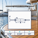 Stainless Steel T316 Marine Thread Swage Stud and Stud Pipe Turnbuckle, Wire Cable Tensioner for Railing and Rigging - PACK 4