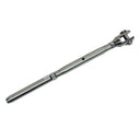 T316 Stainless Steel Thread Fork and Swage Stud Turnbuckle for 1/8" 3/16" 1/4" Cable, Wire Rope Railing Tensioner - PACK 4