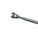 T316 Stainless Steel Thread Fork and Swage Stud Turnbuckle for 1/8" 3/16" 1/4" Cable, Wire Rope Railing Tensioner - PACK 4