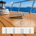 Marine Boat T316 Stainless Steel Dome Head Stud Receiver, Decking Railing Wire Cable Receiver Fitting for Deck, Dock - PACK 4