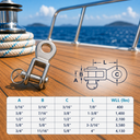 Marine Grade T316 Stainless Steel Rigging Toggle, Lifting and Rigging Toggle Fitting for Boat, Dock, Cable, Chain - PACK 4