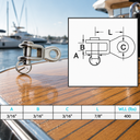 Marine Grade T316 Stainless Steel Rigging Toggle, Lifting and Rigging Toggle Fitting for Boat, Dock, Cable, Chain - PACK 4