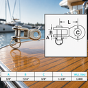 Marine Grade T316 Stainless Steel Rigging Toggle, Lifting and Rigging Toggle Fitting for Boat, Dock, Cable, Chain - PACK 4
