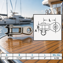 Marine Grade T316 Stainless Steel Rigging Toggle, Lifting and Rigging Toggle Fitting for Boat, Dock, Cable, Chain - PACK 4