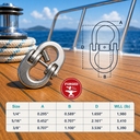 Stainless Steel T318LN Hammerlock Coupling Link, Connecting Link Connector for Chain, Lifting, Rigging - PACK 4