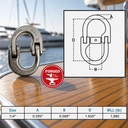 Stainless Steel T318LN Hammerlock Coupling Link, Connecting Link Connector for Chain, Lifting, Rigging - PACK 4