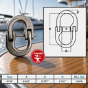 Stainless Steel T318LN Hammerlock Coupling Link, Connecting Link Connector for Chain, Lifting, Rigging - PACK 4