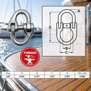 T316 Stainless Steel Hammerlock Coupling Link, Connecting Link Connector for Chain, Lifting, Rigging, Marine - PACK 4