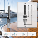 Marine Boat T316 Stainless Steel Swageless Threaded Stud for Cable, Wire Rope Railing Terminal Fitting for Deck, Dock - PACK 4