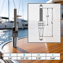 Marine Boat T316 Stainless Steel Swageless Threaded Stud for Cable, Wire Rope Railing Terminal Fitting for Deck, Dock - PACK 4