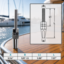 Marine Boat T316 Stainless Steel Swageless Threaded Stud for Cable, Wire Rope Railing Terminal Fitting for Deck, Dock - PACK 4