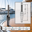 Marine Boat T316 Stainless Steel Swageless Threaded Stud for Cable, Wire Rope Railing Terminal Fitting for Deck, Dock - PACK 4