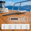 Fully Threaded Push and Go Swageless Lag for 1/8" 3/16" 1/4" Cable Rail, T316 Stainless Steel Railing Fitting - PACK 4