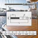 Fully Threaded Push and Go Swageless Lag for 1/8" 3/16" 1/4" Cable Rail, T316 Stainless Steel Railing Fitting - PACK 4
