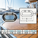Stainless Steel 316 Chain Connecting Link, Marine Grade Chain Connector Link for Boat, Dock, Rigging - PACK 4
