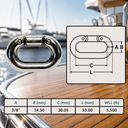 Stainless Steel 316 Chain Connecting Link, Marine Grade Chain Connector Link for Boat, Dock, Rigging - PACK 4
