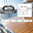 Stainless Steel 316 Chain Connecting Link, Marine Grade Chain Connector Link for Boat, Dock, Rigging - PACK 4