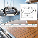 Stainless Steel 316 Chain Connecting Link, Marine Grade Chain Connector Link for Boat, Dock, Rigging - PACK 4