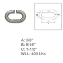 Marine Boat T316 Stainless Steel C Link Connector, Chain Link with WLL for Lifting, Rigging, Marine - PACK 4