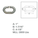 Marine Boat T316 Stainless Steel C Link Connector, Chain Link with WLL for Lifting, Rigging, Marine - PACK 4