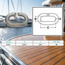 Marine Boat T316 Stainless Steel C Link Connector, Chain Link with WLL for Lifting, Rigging, Marine - PACK 4