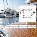 Marine Boat T316 Stainless Steel C Link Connector, Chain Link with WLL for Lifting, Rigging, Marine - PACK 4