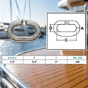 Marine Boat T316 Stainless Steel C Link Connector, Chain Link with WLL for Lifting, Rigging, Marine - PACK 4