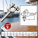 Drop Forged T316 Stainless Steel Open Swage Socket, Marine Grade Wire Rope Cable Socket for Rigging, Lifting - PACK 4