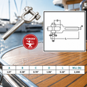 Drop Forged T316 Stainless Steel Open Swage Socket, Marine Grade Wire Rope Cable Socket for Rigging, Lifting - PACK 4