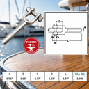 Drop Forged T316 Stainless Steel Open Swage Socket, Marine Grade Wire Rope Cable Socket for Rigging, Lifting - PACK 4