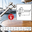 Drop Forged T316 Stainless Steel Open Swage Socket, Marine Grade Wire Rope Cable Socket for Rigging, Lifting - PACK 4