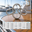 Drop Forged T316 Stainless Steel Master Link for 2 Leg Chain Sling, Marine Grade Lifting Rigging Connector Link - PACK 4
