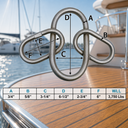Drop Forged T316 Stainless Steel Master Link for 2 Leg Chain Sling, Marine Grade Lifting Rigging Connector Link - PACK 4