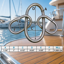 Drop Forged T316 Stainless Steel Master Link for 2 Leg Chain Sling, Marine Grade Lifting Rigging Connector Link - PACK 4