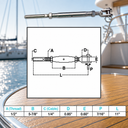 Marine T316 Stainless Steel Cable Jaw and Swage Stud Thread Turnbuckle, Wire Rope Tensioner for Deck, Dock, Boat - PACK 4