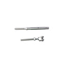 Marine T316 Stainless Steel Cable Jaw and Swage Stud Thread Turnbuckle, Wire Rope Tensioner for Deck, Dock, Boat - PACK 4