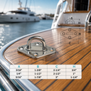 Light Duty 304 Stainless Steel Diamond Pad Eye Plate, Hammock Deck Marine Hardware for Rope, Strap, Shade Sail - PACK 4