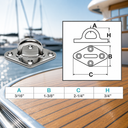 Light Duty 304 Stainless Steel Diamond Pad Eye Plate, Hammock Deck Marine Hardware for Rope, Strap, Shade Sail - PACK 4