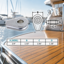 Marine T316 Stainless Steel Solid Wire Rope Thimble, Precision Cast Solid Thimble for Cable, Rigging, Boat, and Dock Hardware