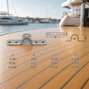 T316 Stainless Steel Deck Loop Pad Eye, Top Eye Strap Tie Down Anchor for Kayak, Boat, Marine - PACK 4