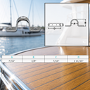 Marine Grade T316 Stainless Steel 2 Hole Eye Strap, Boat Rigging Hardware for Rope, Cable, Tie Down, - PACK 4