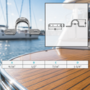 Marine Grade T316 Stainless Steel 2 Hole Eye Strap, Boat Rigging Hardware for Rope, Cable, Tie Down, - PACK 4